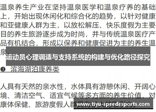 运动员心理调适与支持系统的构建与优化路径探究